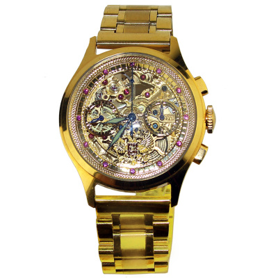 Skeleton gold-plated chronograph watch Skeleton gold-plated chronograph watch